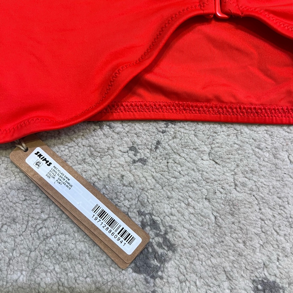 SKIMS Vibrant Red Long Sleeve Swim Top - Picture 4 of 4